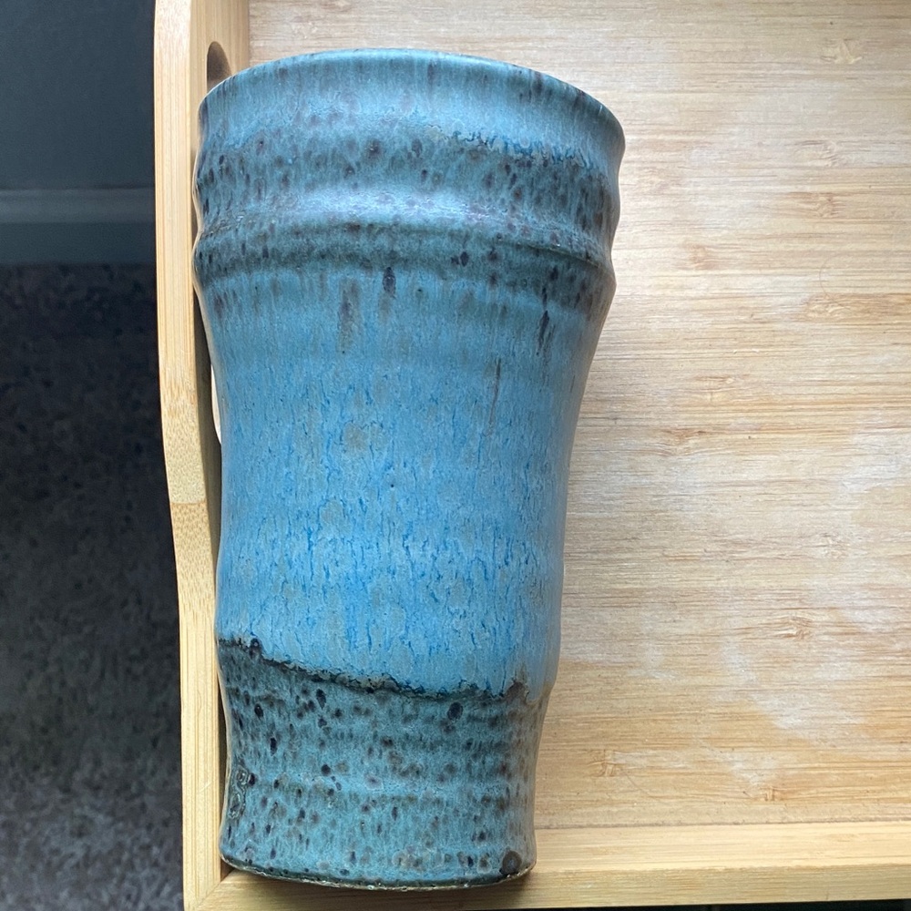 Handmade Ceramic Coffee Tumbler - Blue
